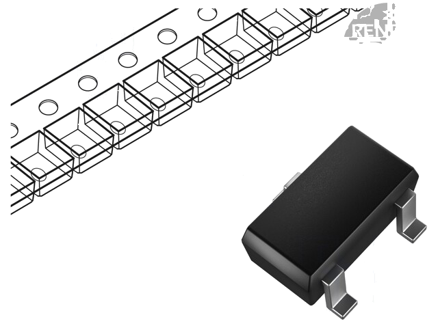 Transistor: N-MOSFET; unipolair; SOT23 Transistor: N-MOSFET; unipolair; SOT23